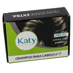 Grampo para Cabelo Katy Nº 7 100 unidades Preto