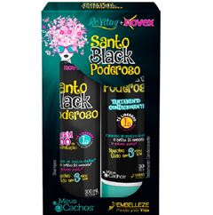 Kit Novex Revitay Meus Cachos Santo Black Poderoso Shampoo e Condicionador 300ml