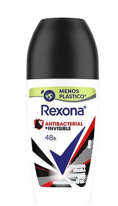 Desodorante Roll On Antitranspirante Rexona 50 ml Antibacterial + Invisible 