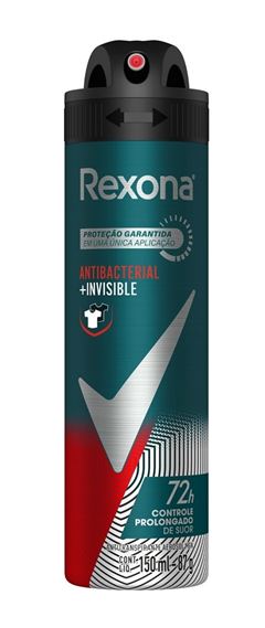 Desodorante Aerosol Rexona Men 90 gr Masculino Antibacterial + Invisible
