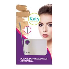 Placa para Maquiagem Katy Inox Com Espátula