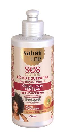 Creme para Pentear Salon Line S.O.S Cachos 300 ml Rícino e Queratina