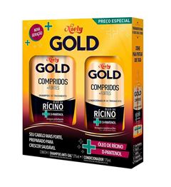 Kit Shampoo 275 ml + Condicionador 175 ml Niely Gold Compridos + Fortes