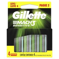 Carga Para Aparelho de Barbear Gillete Mach3 Sensitive Leve 4 Pague 3