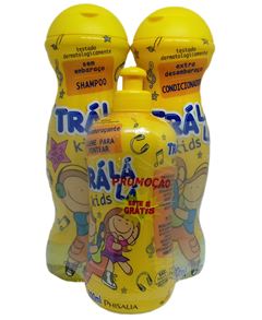 Kit Shampoo + Condicionador Tra La La Kids Gratis um Creme Para Pentear 