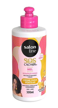 Creme Para Pentear Salon Line S.O.S Cachos MEL 300 ml Mel e Oleo de Coco 