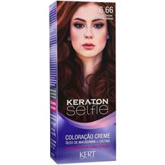 Coloração Keraton Selfie 50g 6.66 Louro Escuro Vermelho Intenso