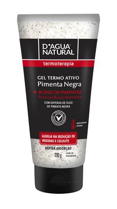 Gel Termo Ativo D Agua Natural  200 gr Pimenta Negra