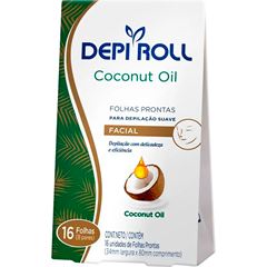 Folhas Depilatórias Facial DepiRoll Coconut Oil | Com 16 Unidades