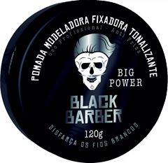 Pomada Modeladora Fixadora Tonalizante Black Barber 120 gr Big Power