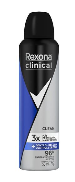 Desodorante Antitranspirante Aerosol Rexona Clinical Clean Men 91g