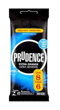 Preservativo Prudence Extra Grande Ultra Sensível Leve 8 Pague 6 