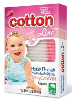 Hastes Flex Cotton Line Com 75 Unidades Rosa