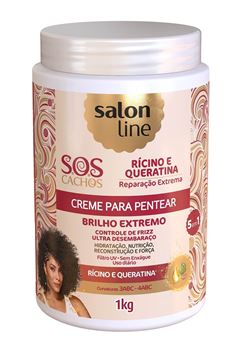 Creme para Pentear Salon Line S.O.S Cachos 1 Kg Óleo de Rícino e Queratina