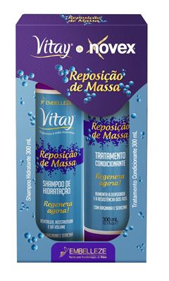 Kit Novex Shampoo+Condicionador 300 ml Reposição de Massa
