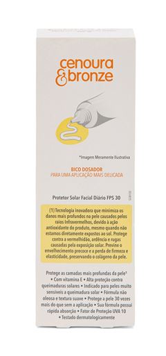 Protetor Solar Facial Cenoura & Bronze FPS 30 50 gr Toque Seco