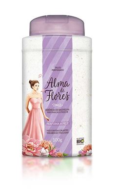 Talco Perfumado Alma de Flores 100 gr Essencia de Baunilha 
