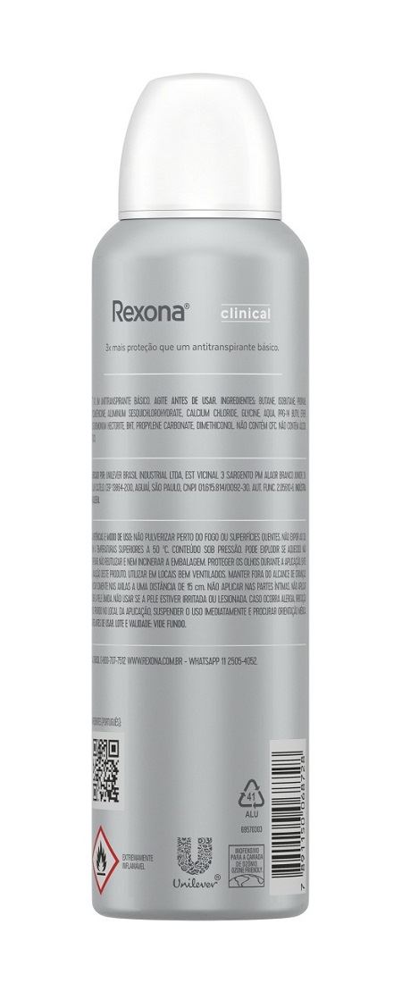 Desodorante Rexona Feminino Clinical Aerossol Sem Perfume 150ml -  precopopular