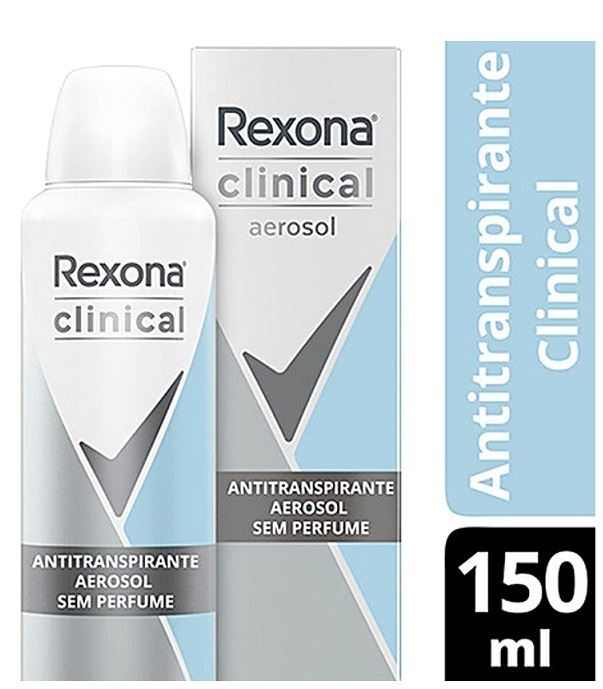 Desodorante REXONA Clinical Aerossol Sem Perfume 150ml