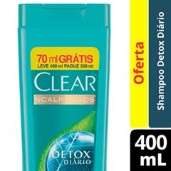 Shampoo Anticaspa Clear Leve 400 ml Pague 330 ml Detox Diario 