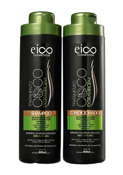 Kit Shampoo + Condicionador Eico Tratamento Profissional 800 ml Oleo de Coco