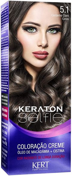 Coloração Keraton Selfie 50g 5.1 Castanho Claro Cinza