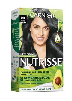 Coloração Garnier Nutrisse Creme Preto Azulado Açaí 28