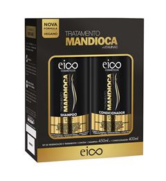 Kit Shampoo 450 ml + Condicionador 400 ml Eico Mandioca