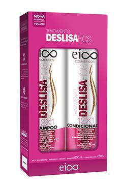 Kit Shampoo 800 ml + Condicionador 750 ml Eico Deslisa Fios
