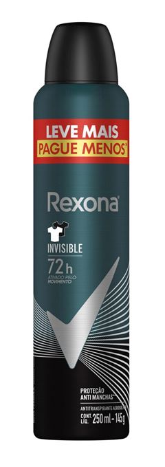 Desodorante Aerosol Antitranspirante Rexona Men 250 ml Leve Mais Pague Menos Invisible