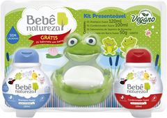 Kit Infantil Bebe Natureza Shampoo 120 ml mais Condicionador 100 ml Gratis Sabonete Sapinho