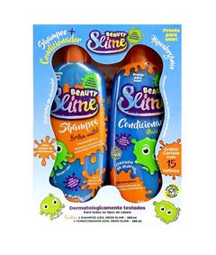 Kit Shampoo + Condicionador Beauty Slime 200 ml Azul Neon