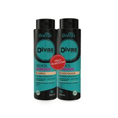 Kit Divas Shampoo 500 ml mais Condicionador 500 ml Cachos Ativados 