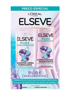 Kit Shampoo 375 ml + Condicionador 170 ml Elseve Pure Hialurônico