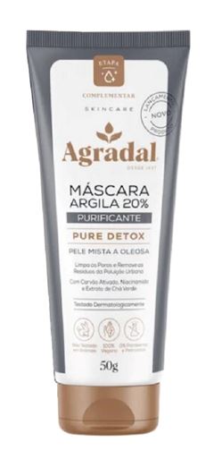 Máscara Argila 20% Agradal 50 gr Pure Detox