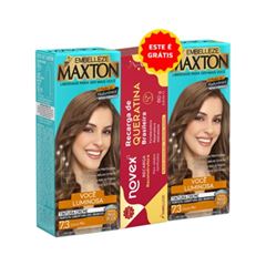 Coloração Maxton com 2 unidades 7.3 + Grátis Recarga de Queratina 80 g