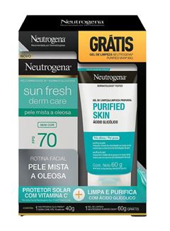 Protetor Solar Facial Neutrogena Sun Fresh Purified Skin FPS 70 60 gr