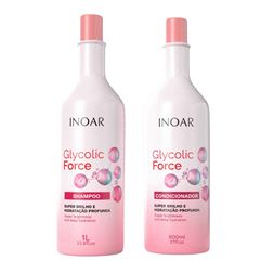 Kit Inoar Shampoo 1 Litro + Condicionador 800 ml Glycolic Force