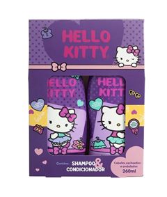 Kit Shampoo + Condicionador Hello Kitty 260 ml Cacheados e Ondulados