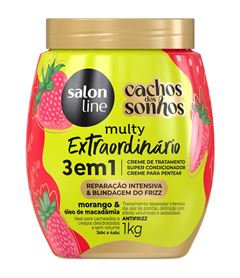 Creme de Tratamento 3 em1 Salon Line Cachos dos Sonhos Multy 1kg Morango