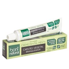 Creme Dental Branqueador Menta e Carvão Vegetal Boni Natural 90 gr