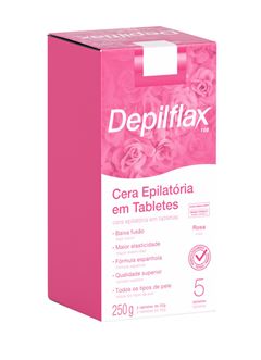 Cera Epilatória em Tabletes Depilflax 250 gr Rosa