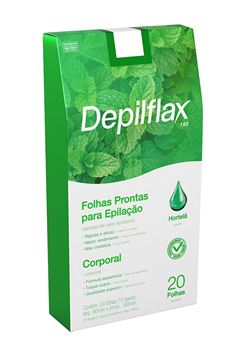 Folhas Prontas para Epilação Depilflax Corporal 20 Folhas Hortelã