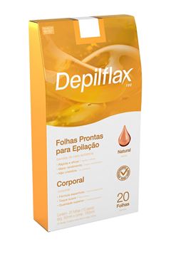 Folhas Prontas para Epilação Depilflax Corporal 20 Folhas Natural