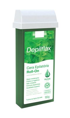 Cera Epilatória Roll-On Depilflax 100 gr Hortelã