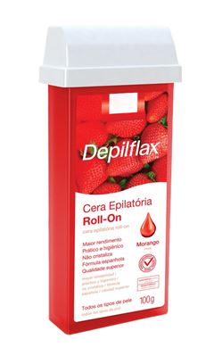 Cera Epilatória Roll-On Depilflax 100 gr Morango