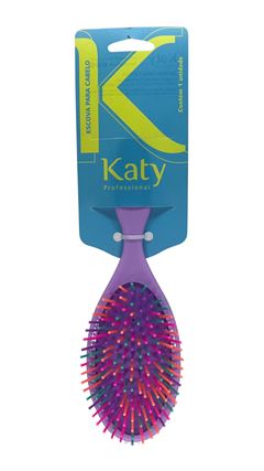 Escova de Cabelo Oval Lilas Com Cerdas Coloridas Katy