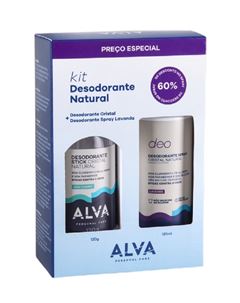 Kit Desodorante Pedra 120 gr + Spray 120 ml Alva