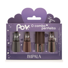 Kit Impala Marcella Gloss Mais Top Coat Mais Dois Esmalte