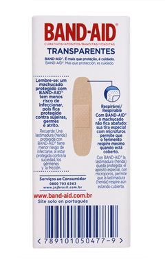 Curativos Band-Aid Transparente | Com 10 Unidades